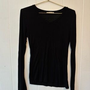 Active Basic Thin Black Long Sleeve Tee Size Small